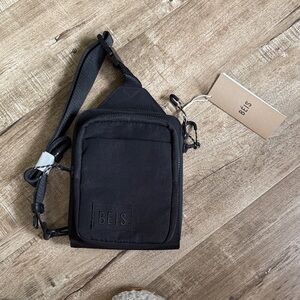 BEIS Men's Black Sling Belt Bag NWT